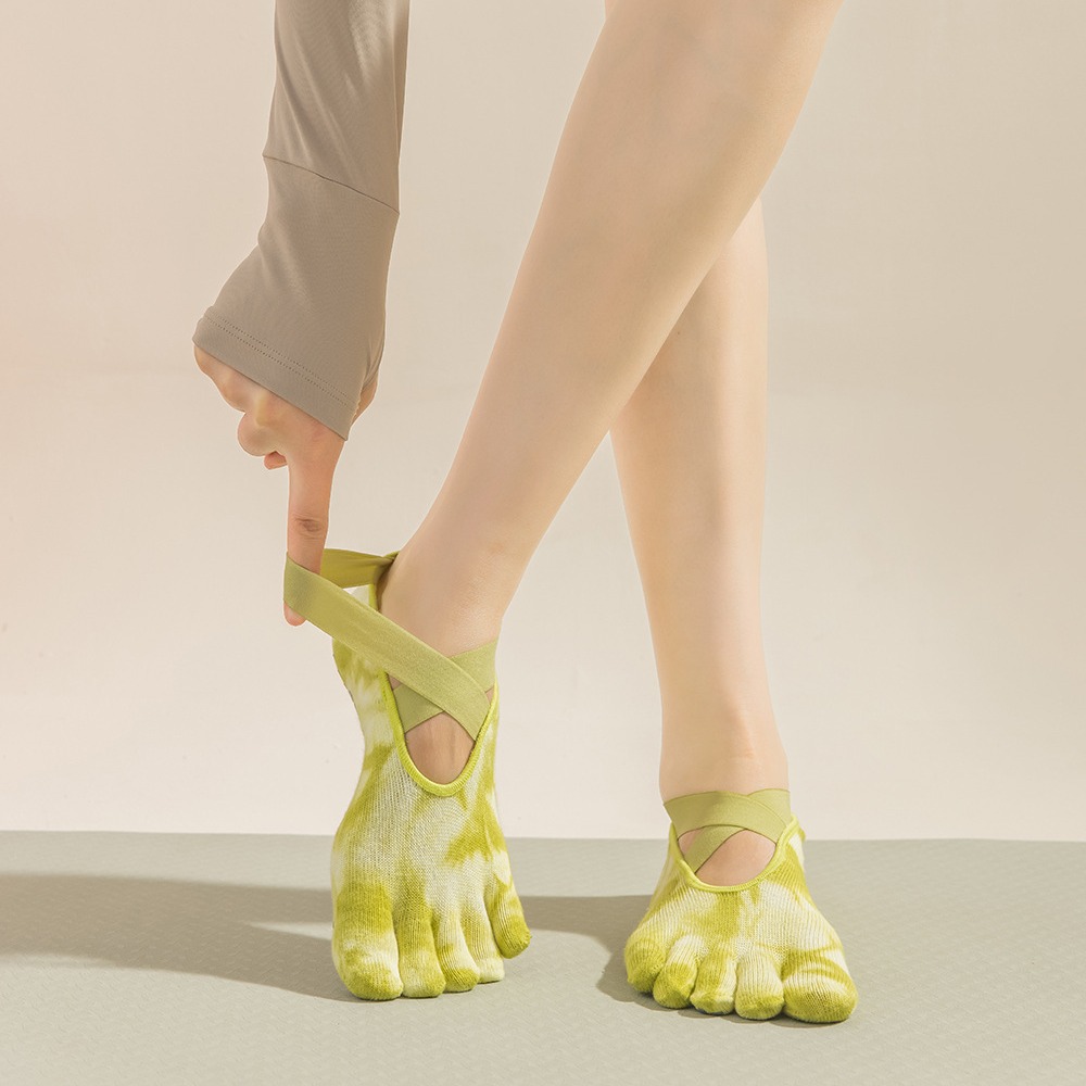 Pilates Yoga Grip Socks - Yoga Pilates Egzersizi için Tie-Dye Kadın