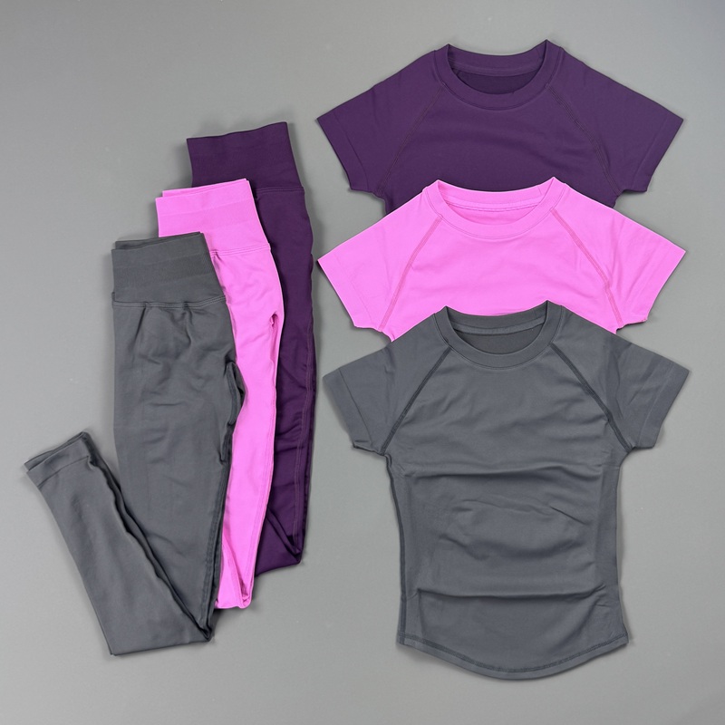 Pilates Yoga Wrap Top - 2 parça spor salonu seti kadın