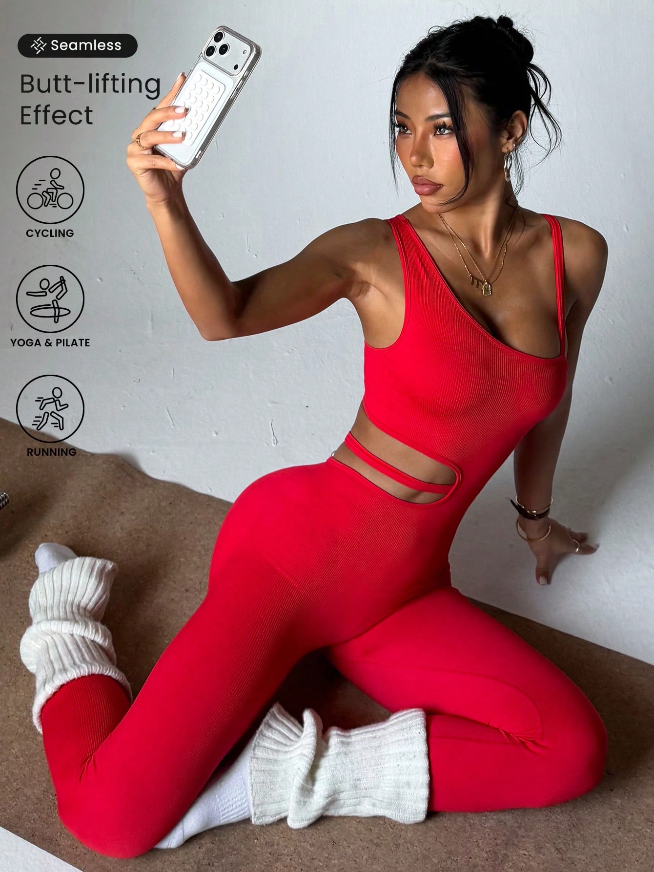 Pilates Yoga Leggings - Güzel sırt tasarımı, seksi tek parça