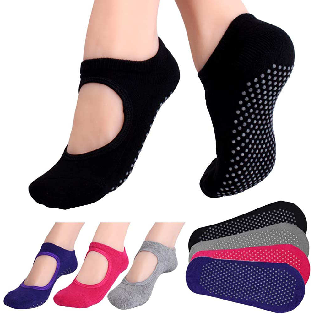 Pilates Yoga Grip Socks - Backless kaymaz Fitness Pilates Çorap Pamuk
