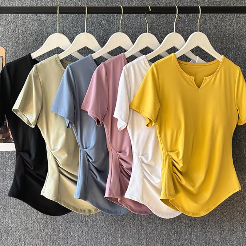 Pilates Yoga Wrap Top - Kadın Yoga Kıyafeti Yaz Pilates Eğitimi