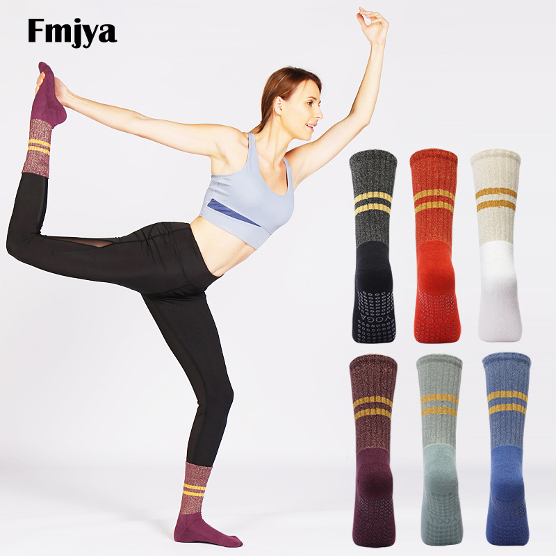 Pilates Yoga Grip Socks - Yoga Çorapları Saplı Kaymaz Orta Buzağı