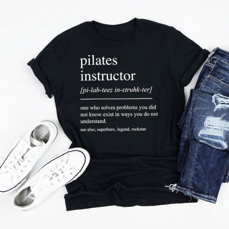 Pilates Yoga Instructor - Pilates eğitmeni pamuklu tişört kadınlar için