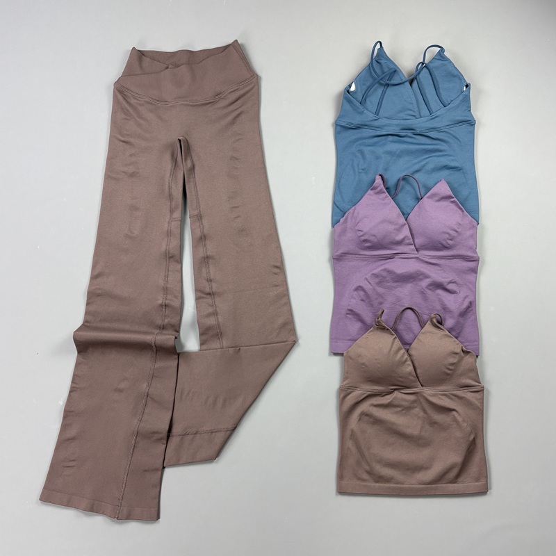 Pilates Yoga Wrap Top - 2 Parça Kadınlar İçin Dikişsiz Yoga